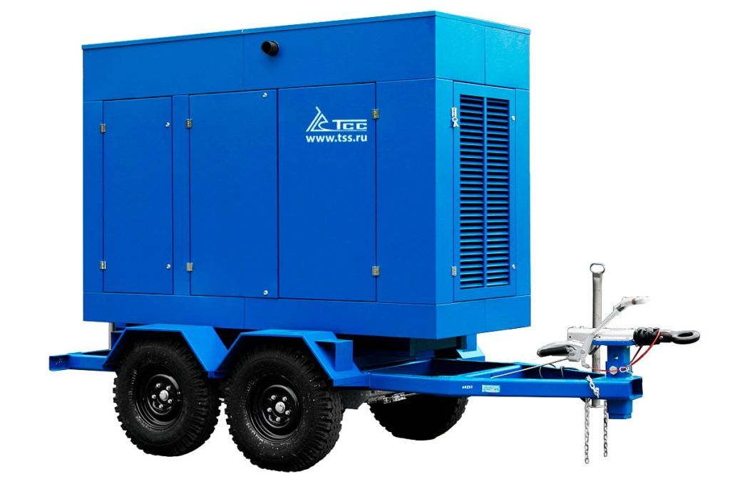 Дизельный генератор ТСС ЭД-24-Т400 в погодозащитном кожухе на прицепе 025274