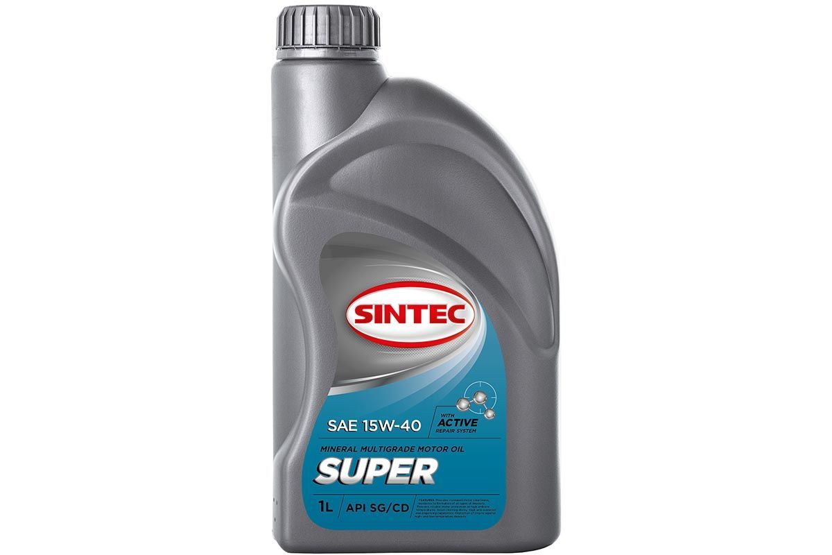 картинка Масло SINTEC Супер SAE 15W-40 API SG/CD канистра 1л/Motor oil 1liter can