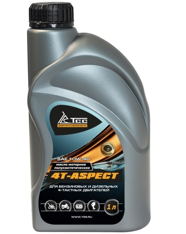 Масло моторное полусинтетическое универсальное SAE 10W-40, API SG/CD (4T-ASPECT, канистра 1л/ Motor oil 1liter can) 046929