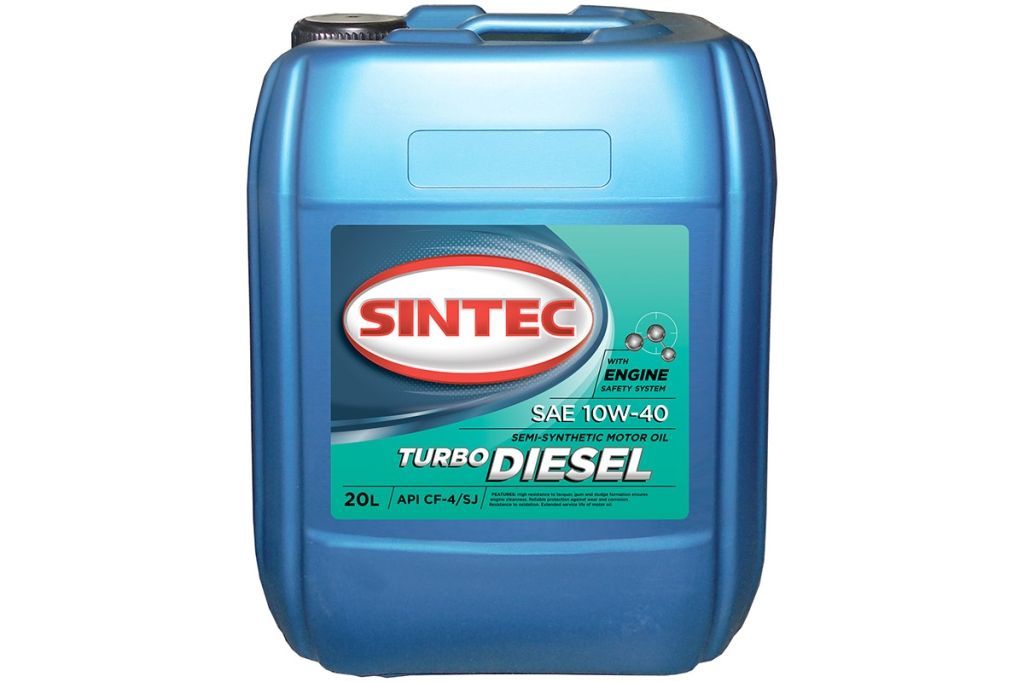 Масло SINTEC Turbo Diesel SAE 10W-40 API CF-4/CF/SJ канистра 20л/Motor oil 20liter can 031622