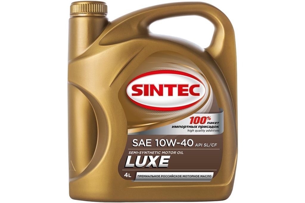 Масло SINTEC Люкс SAE 10W-40 API SL/CF канистра 4л/Motor oil 4l can 031722