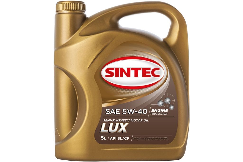Масло SINTEC Люкс SAE 5W-40 API SL/CF канистра 5л/Motor oil 5l can