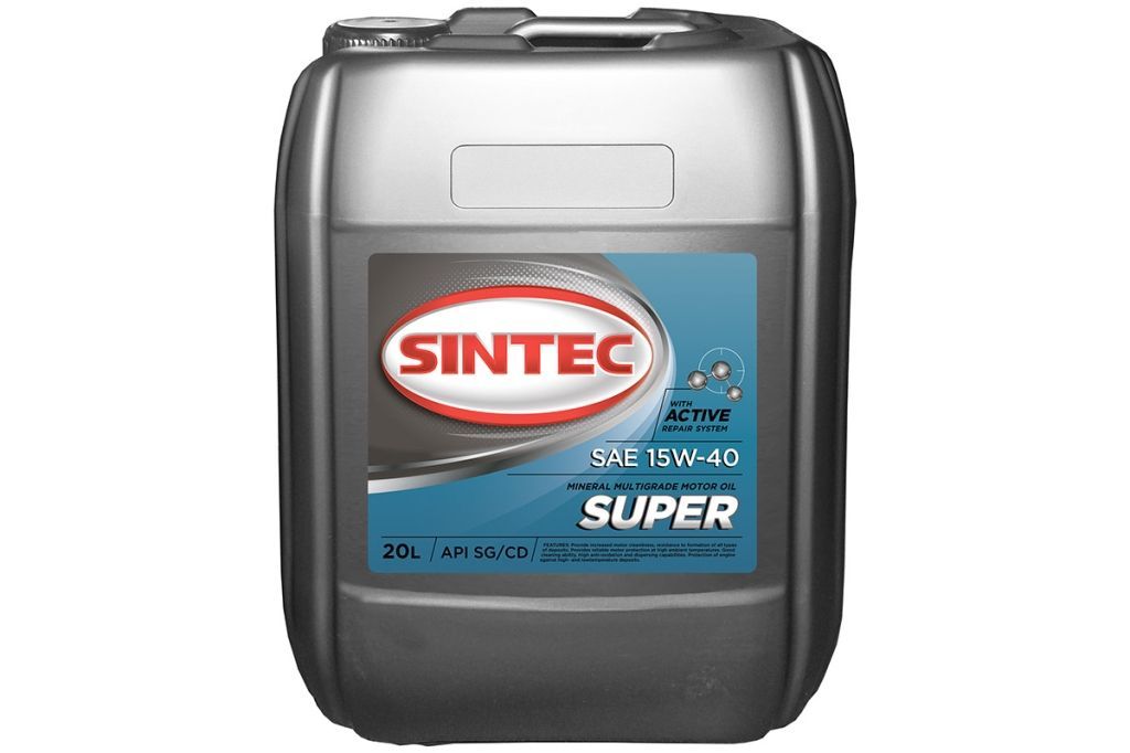 Масло SINTEC Супер SAE 10W-40 API SG/CD канистра 91л 80кг/Motor oil 91liter 80kg can 031731