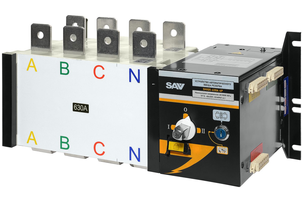 картинка Реверсивный рубильник АВР (устройство автоматического ввода резерва) SHIQ5-630 4P картинка Реверсивный рубильник АВР (устройство автоматического ввода резерва) SHIQ5-630 4P
