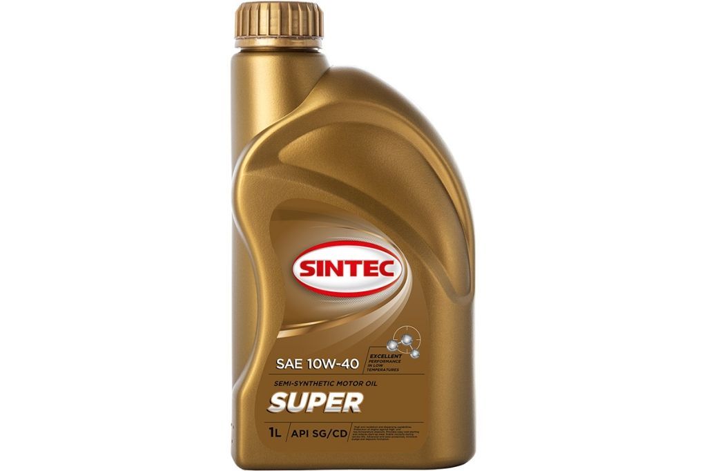 Масло SINTEC Супер SAE 10W-40 API SG/CD канистра 1л/Motor oil 1liter can 031696