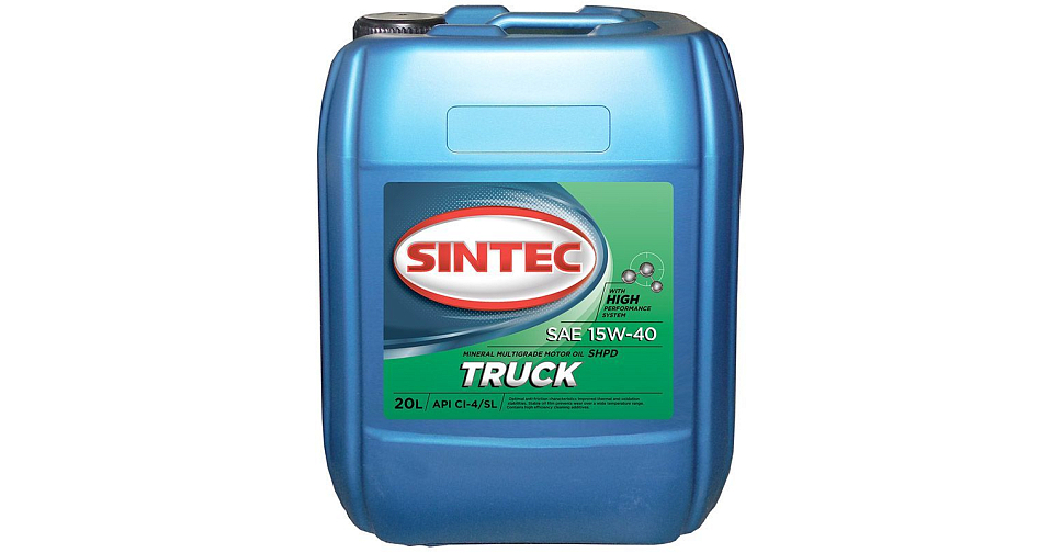Масло Sintec TRUCK SAE 15W-40 API CI-4/SL канистра 20л/Motor oil 20l ...