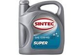 Масло SINTEC Супер SAE 15W-40 API SG/CD канистра 5л/Motor oil 5liter can 031736